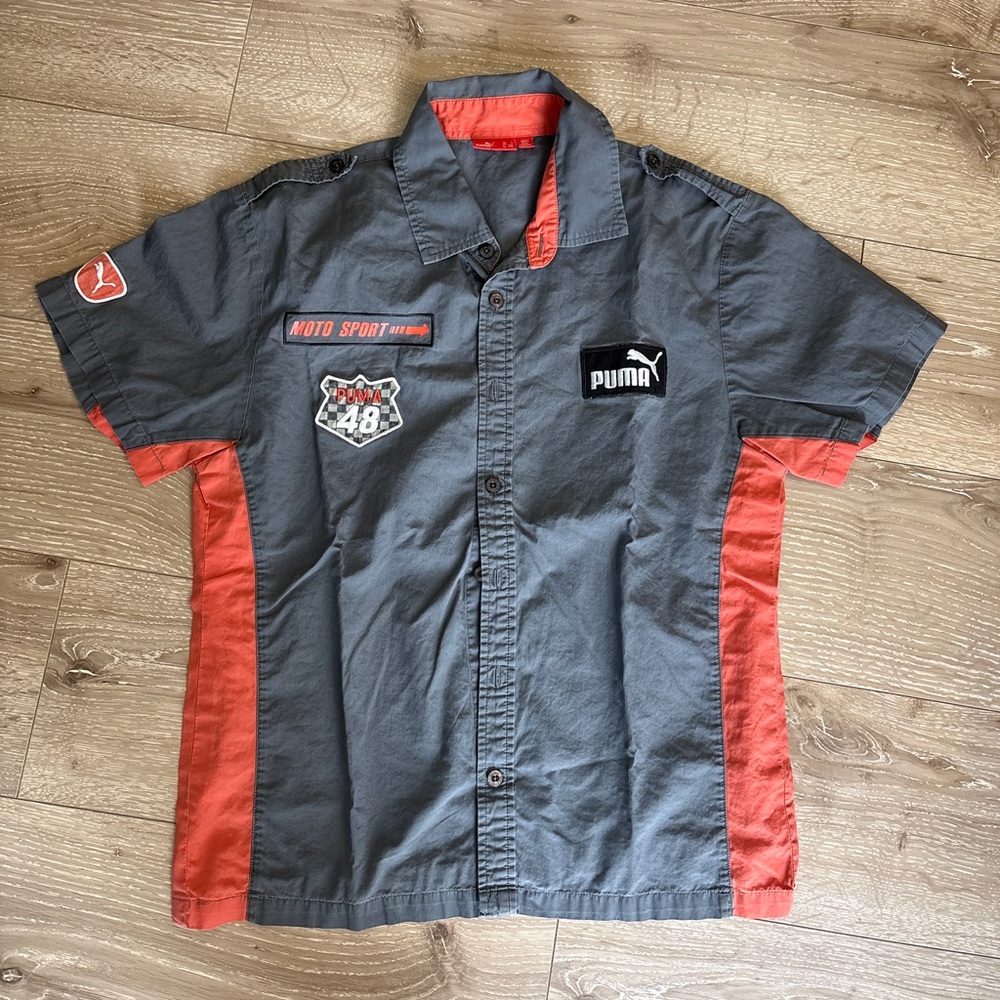 Vintage Puma Gray and Red Race Men's Shirt